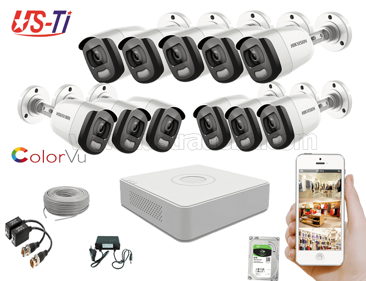 24 Hours Colour Hikvision 11pc camera Package