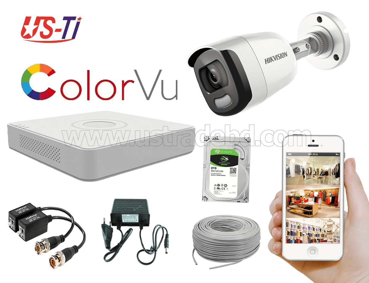 24 Hours Colour Hikvision 1pc camera Package