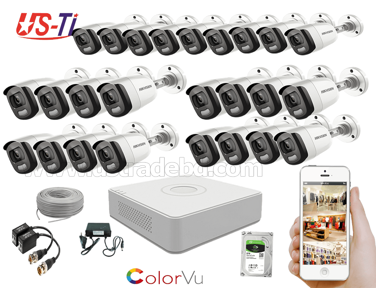 24 Hours Colour Hikvision 25pc camera Package