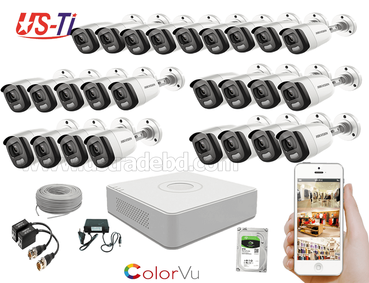 24 Hours Colour Hikvision 26pc camera Package