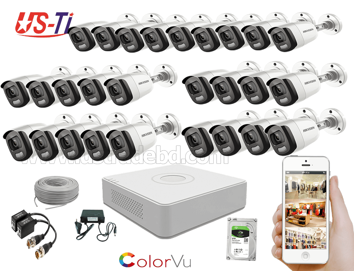 24 Hours Colour Hikvision 27pc camera Package