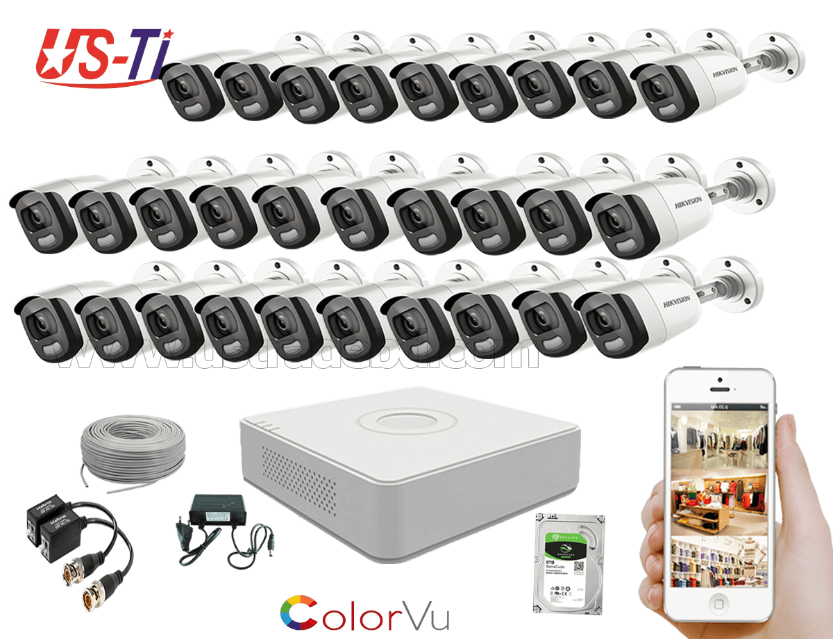 24 Hours Colour Hikvision 29pc camera Package