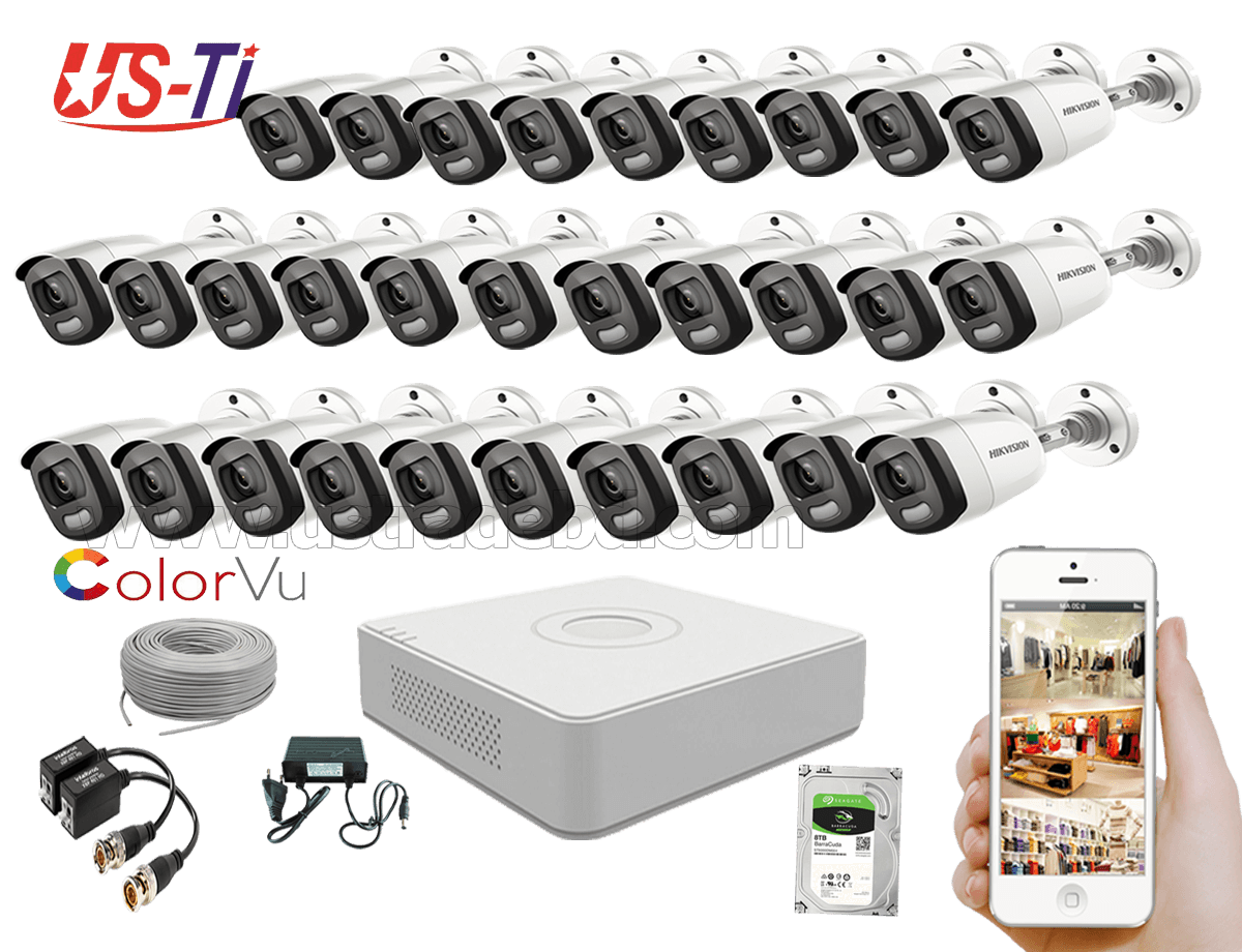 24 Hours Colour Hikvision 30pc camera Package