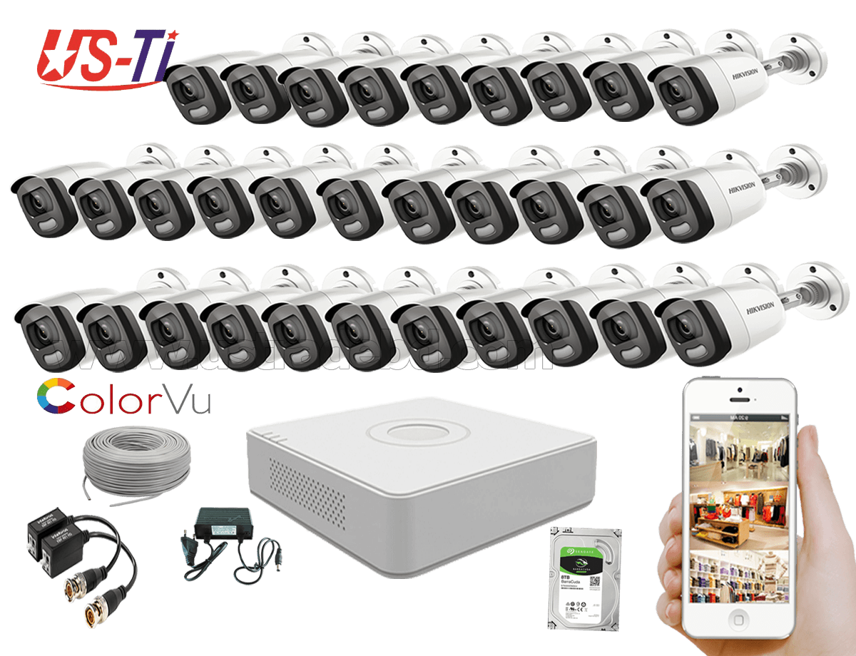 24 Hours Colour Hikvision 31pc camera Package