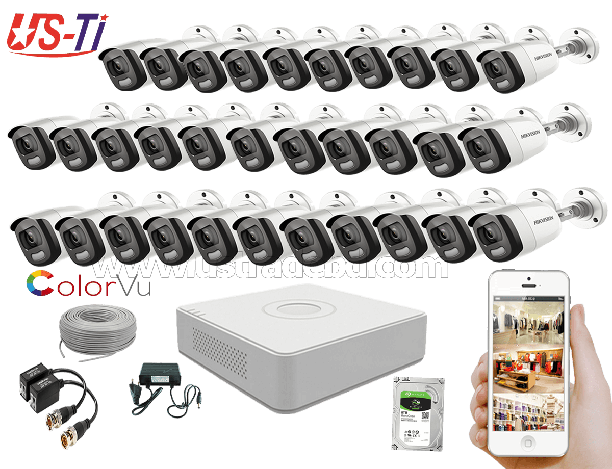 24 Hours Colour Hikvision 32pc camera Package