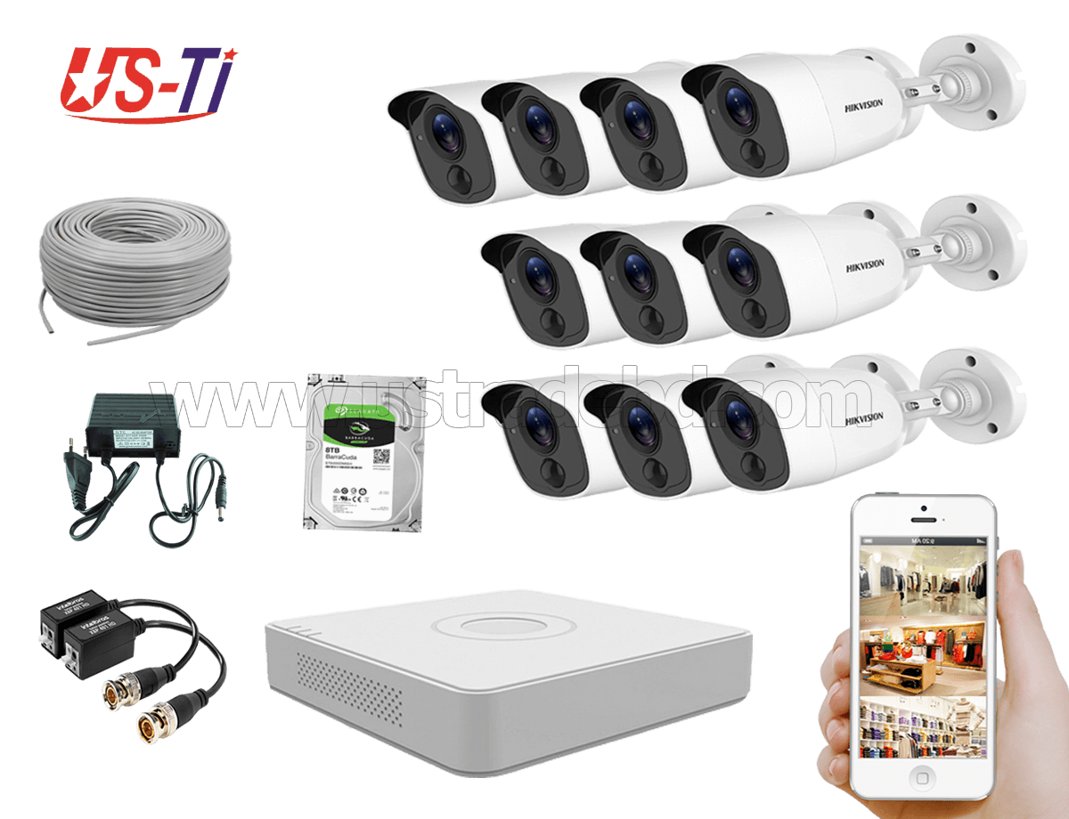 2MP Hikvision 10 Full HD Flash detection camera CCTV Package