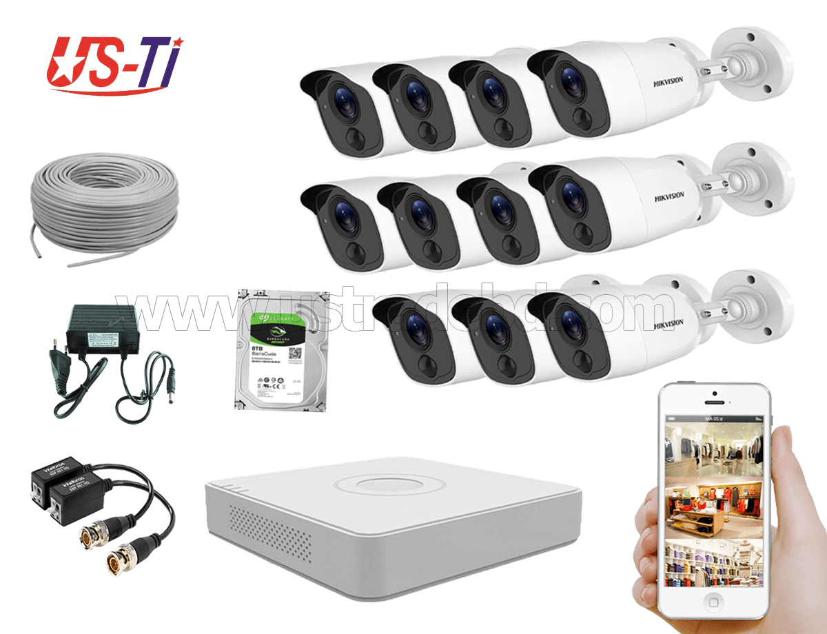 2MP Hikvision 11 Full Flash detection camera CCTV Package