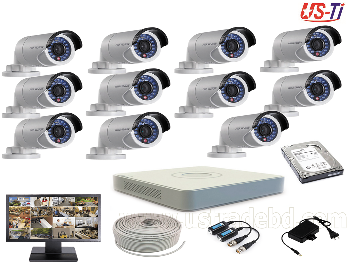 2MP Hikvision 11 Full HD CCTV Package With Monitor