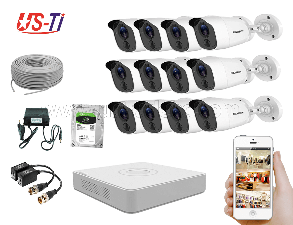 2MP Hikvision 12 Full Flash detection camera CCTV Package