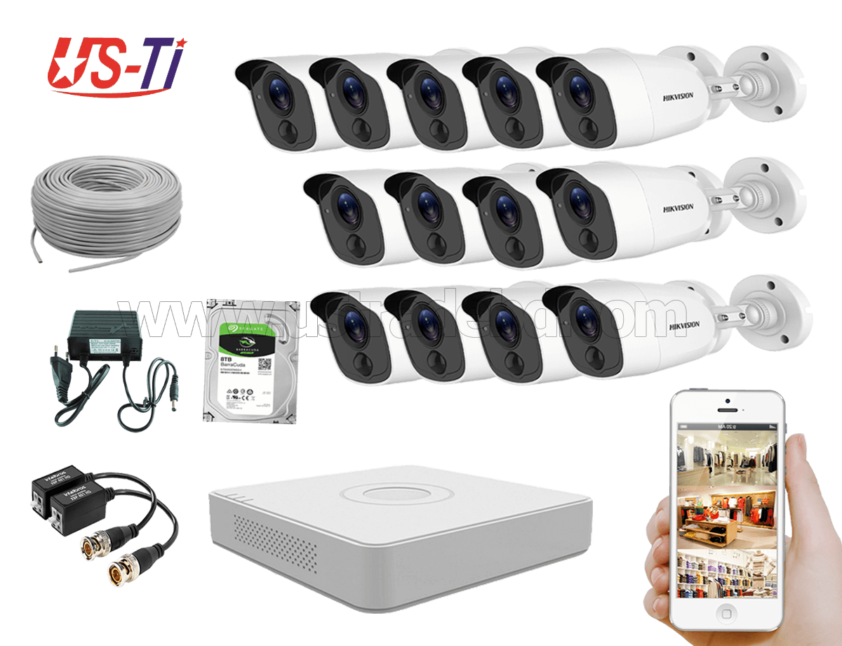 2MP Hikvision 13 Full HD Flash detection camera CCTV Package