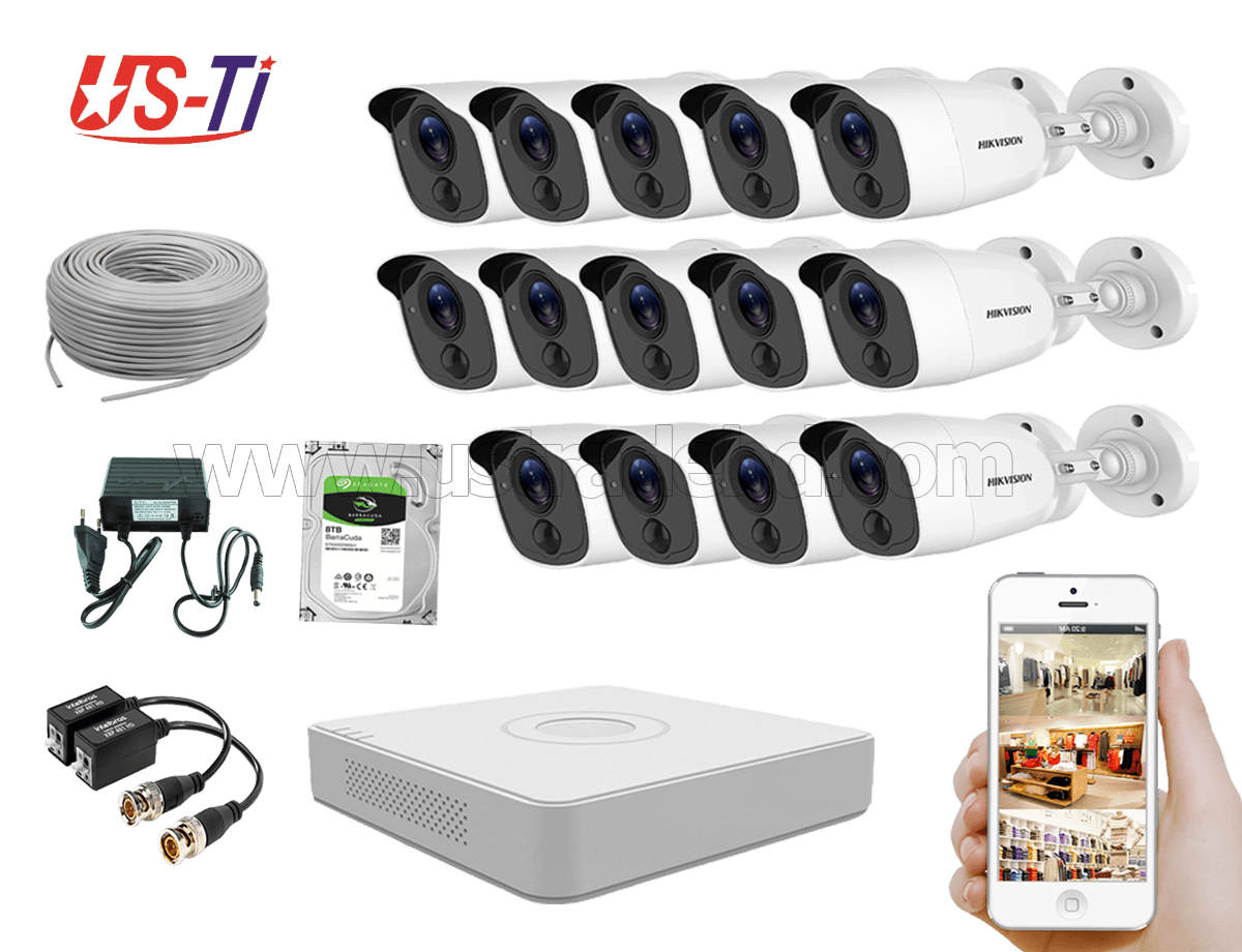 2MP Hikvision 14 Full HD Flash detection camera CCTV Package