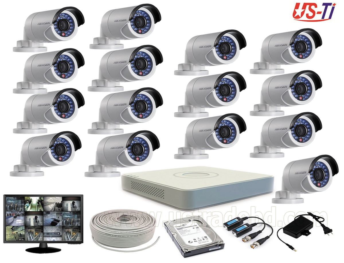 2MP Hikvision 15 Full HD CCTV Package With Monitor