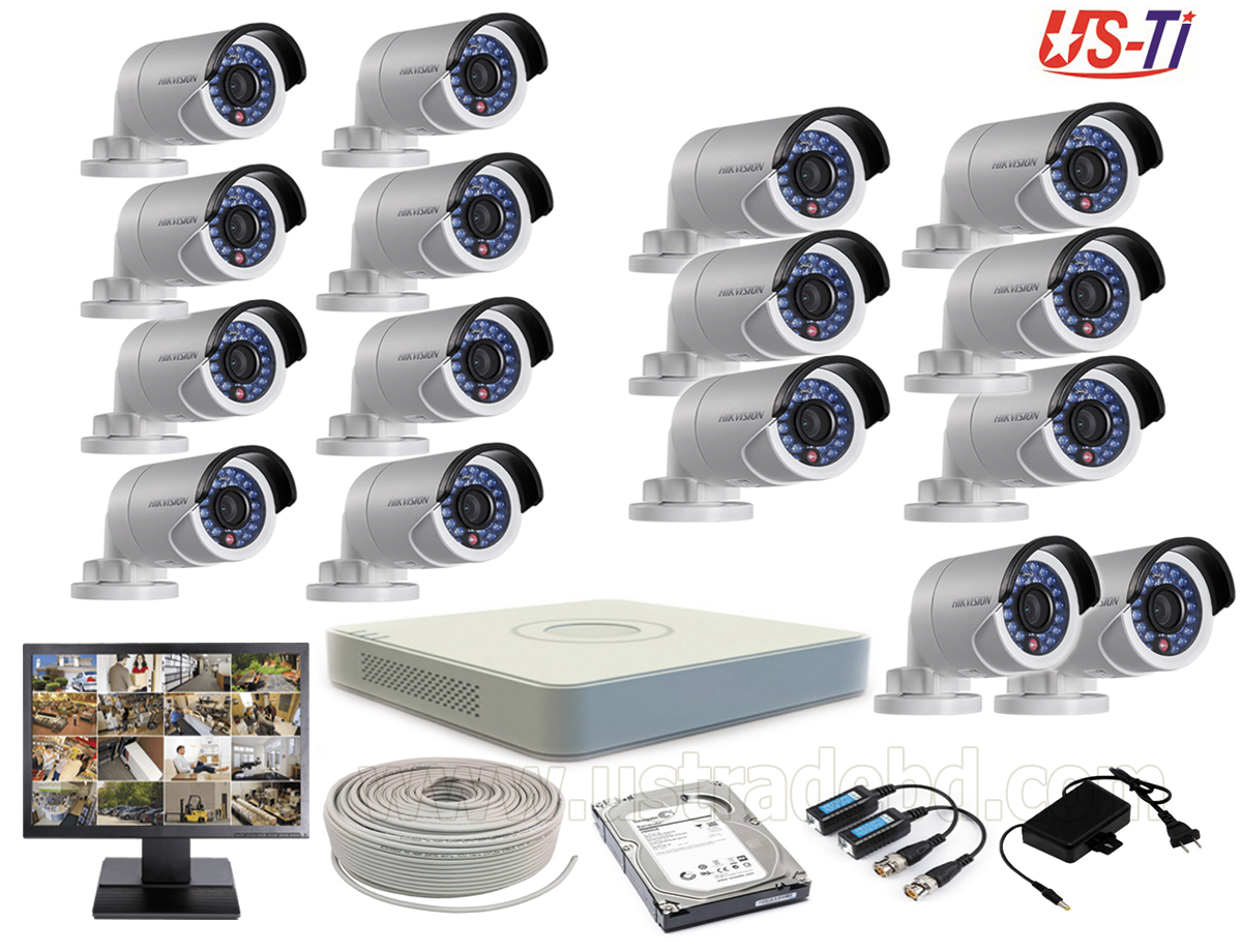 2MP Hikvision 16 Full HD CCTV Package With Monitor