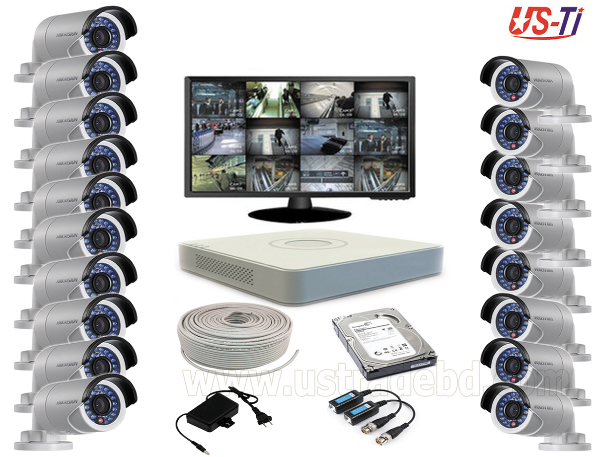 2MP Hikvision 18 Full HD CCTV Package With Monitor