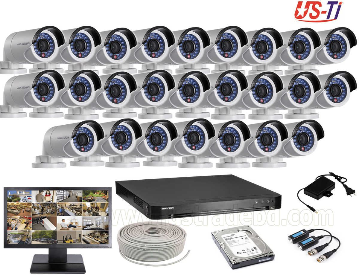 2MP Hikvision 25 Full HD CCTV Package With Monitor