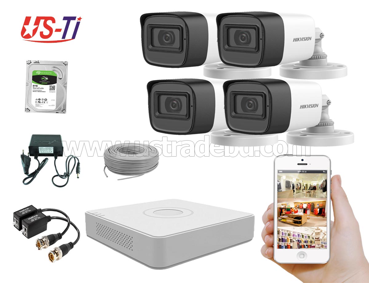 2MP Hikvision 4 Full HD Audio camera CCTV Package