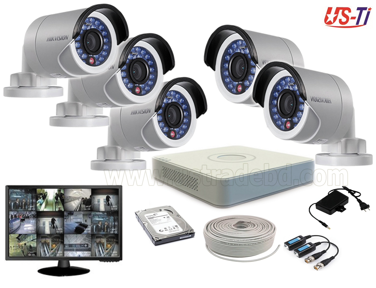 2MP Hikvision 5 Full HD CCTV Package with Monitor