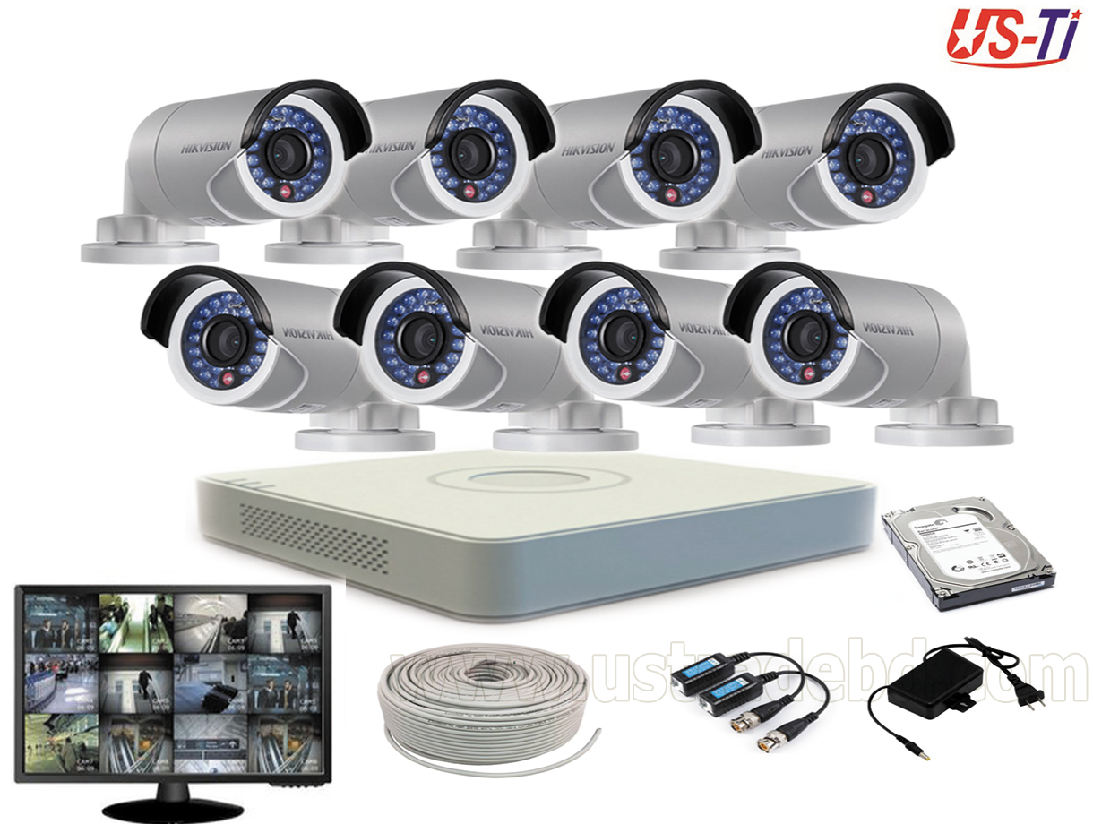 2MP Hikvision 8 Full HD CCTV Package With Monitor