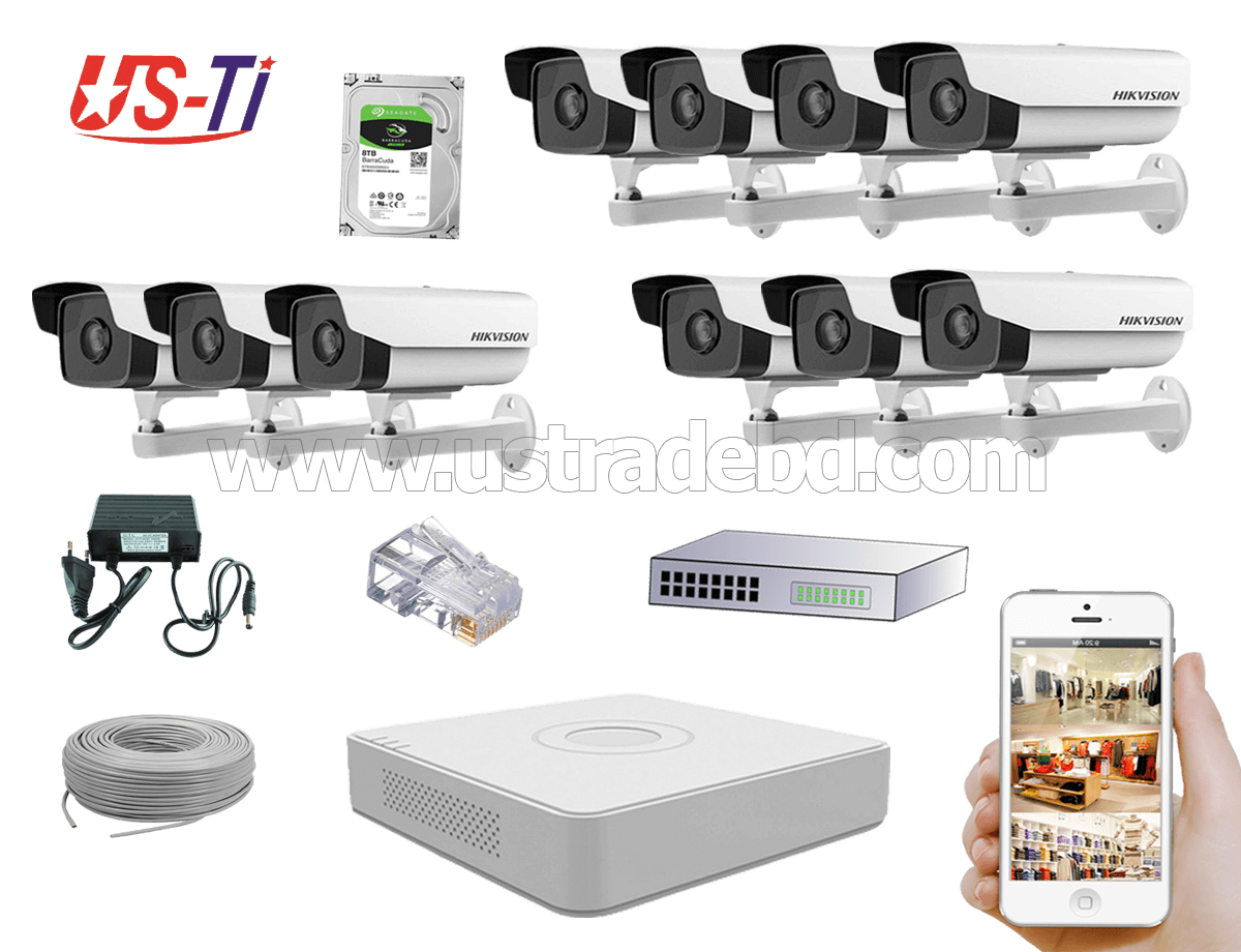 2MP IP Hikvision 10pc camera Package