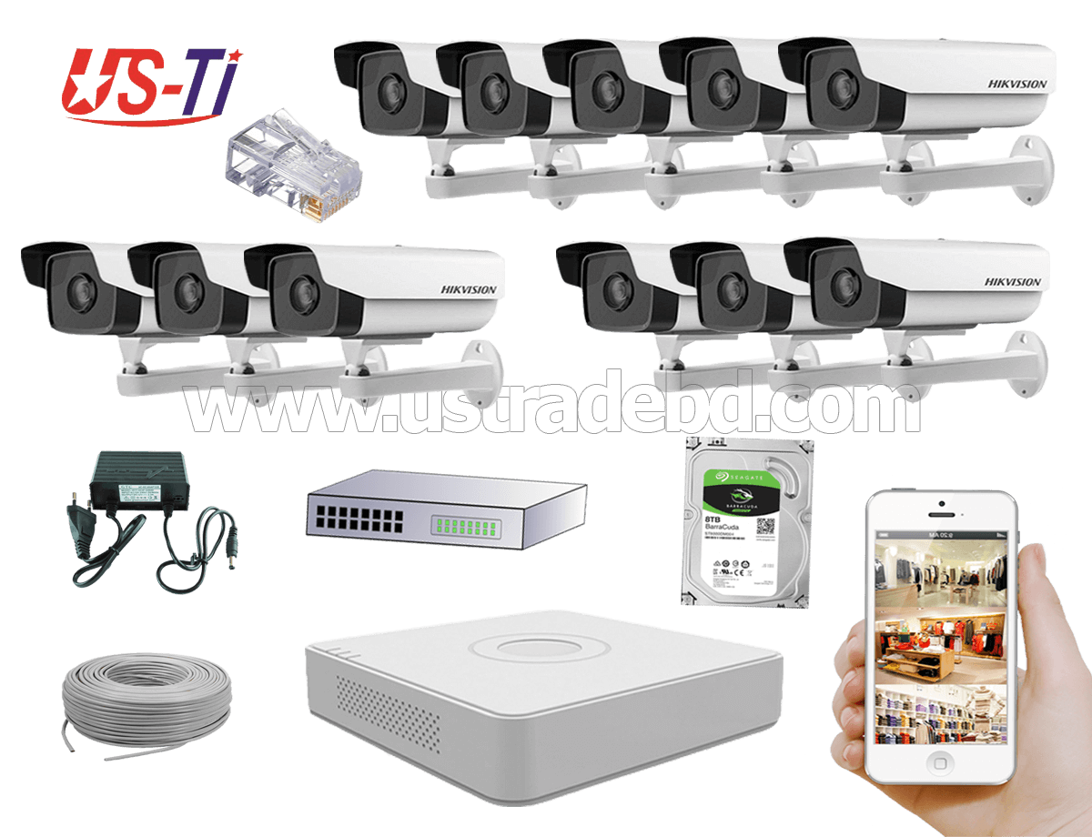 2MP IP Hikvision 11pc camera Package