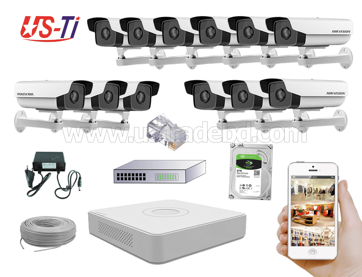 2MP IP Hikvision 12pc camera Package