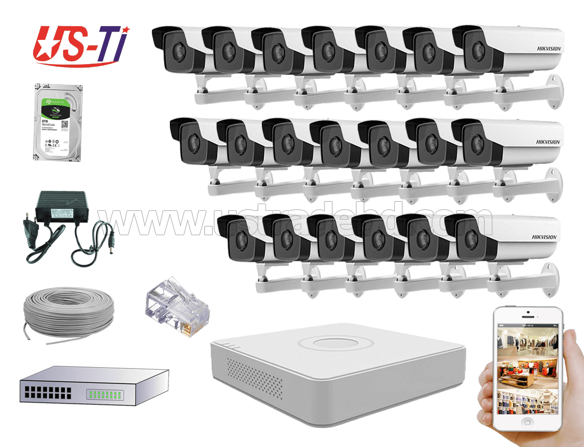 2MP IP Hikvision 20pc camera Package