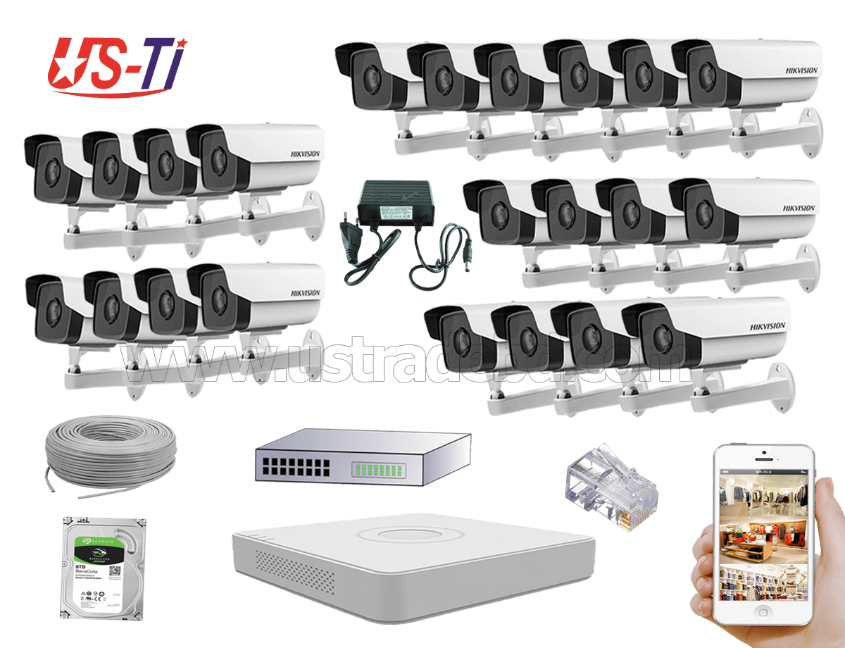 2MP IP Hikvision 22pc camera Package