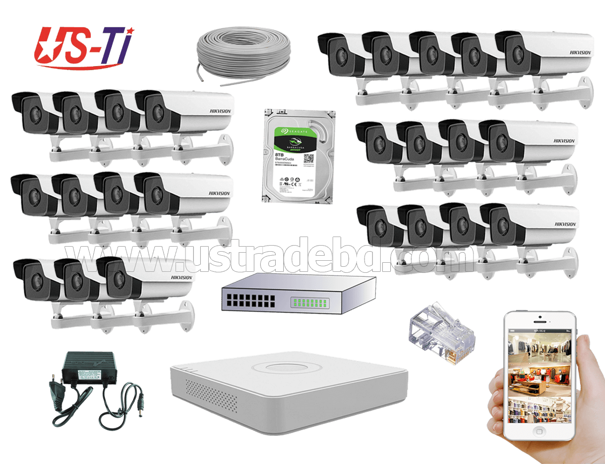 2MP IP Hikvision 24pc camera Package