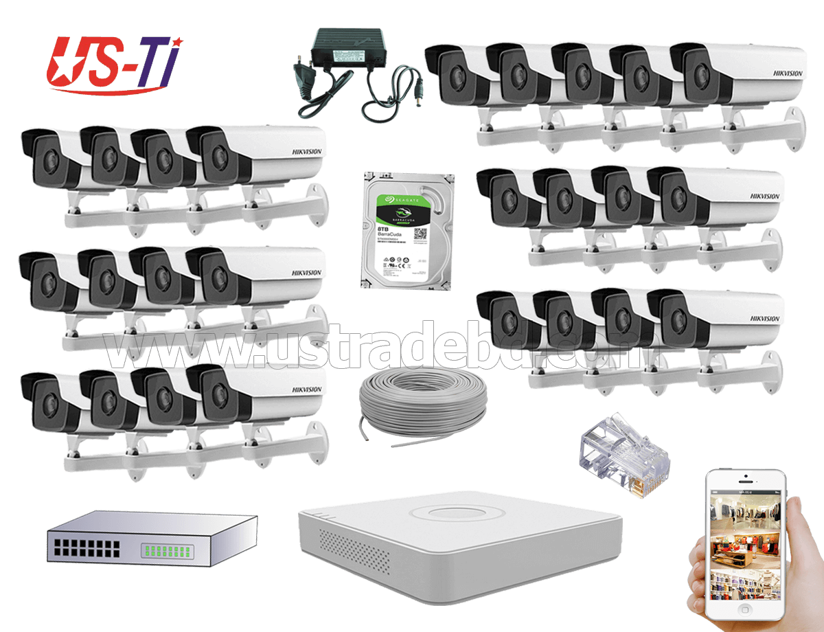 2MP IP Hikvision 25pc camera Package