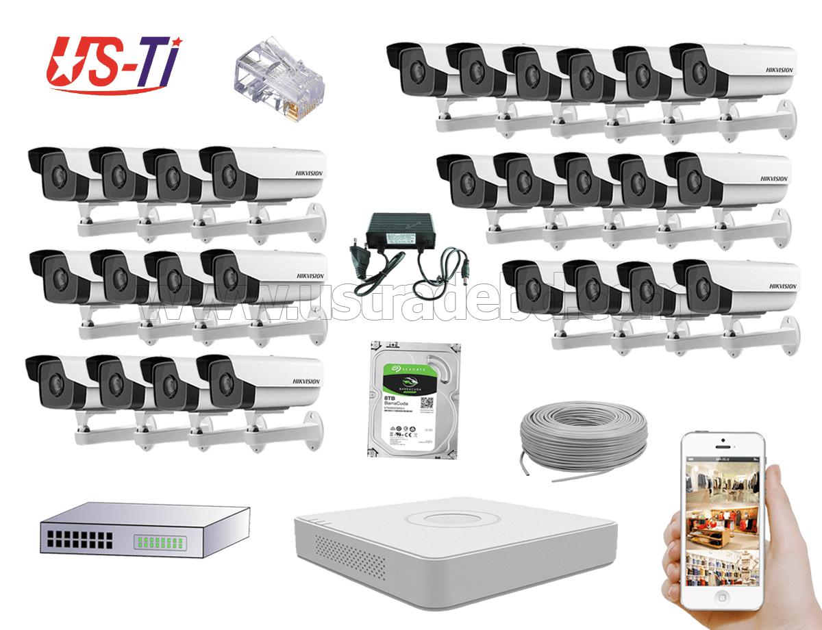 2MP IP Hikvision 27pc camera Package