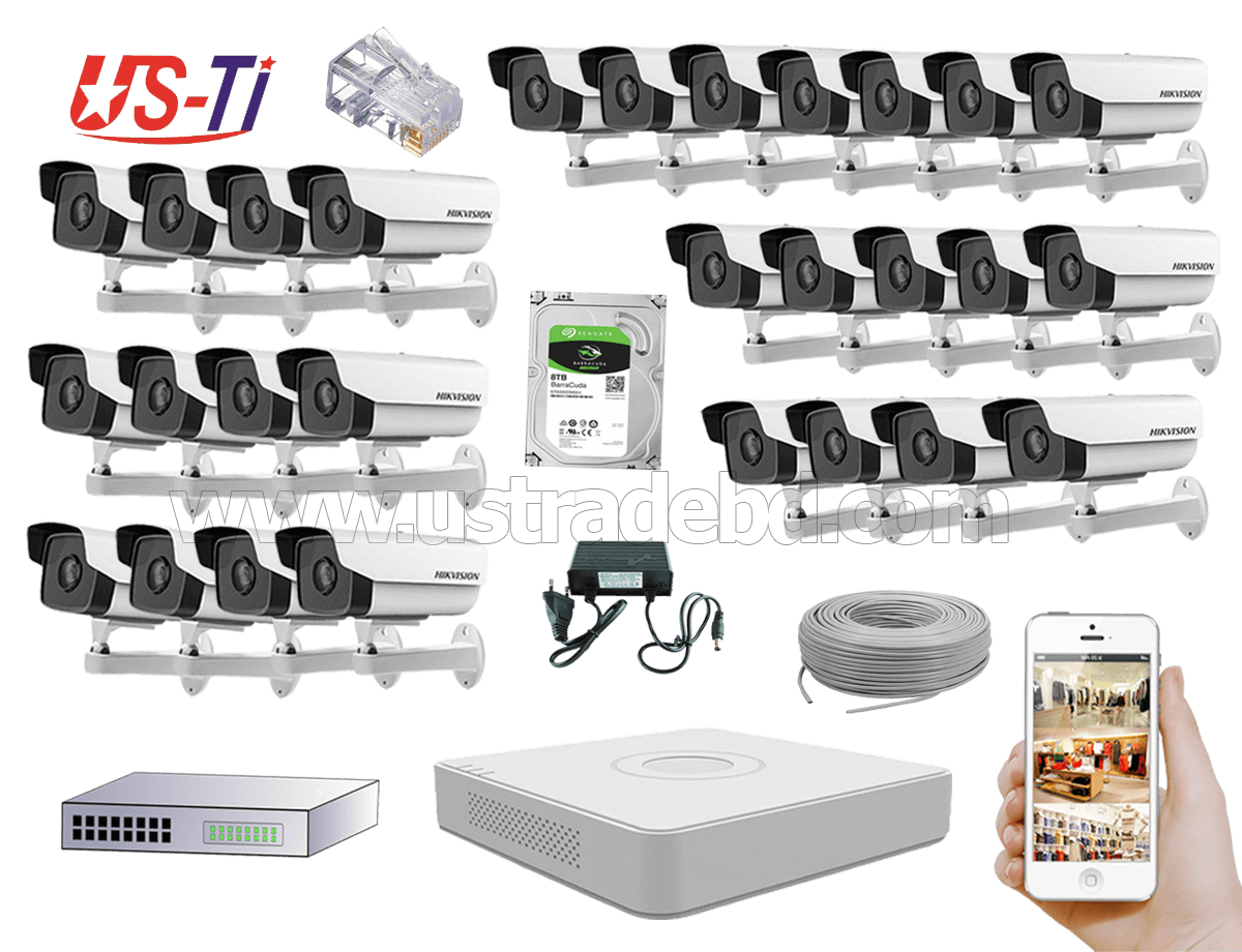 2MP IP Hikvision 28pc camera Package