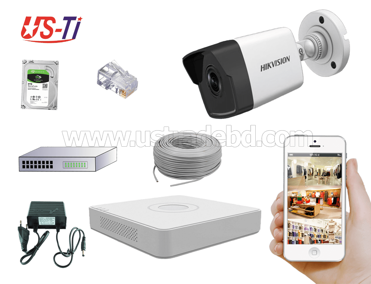 4MP IP Hikvision 1pc camera Package