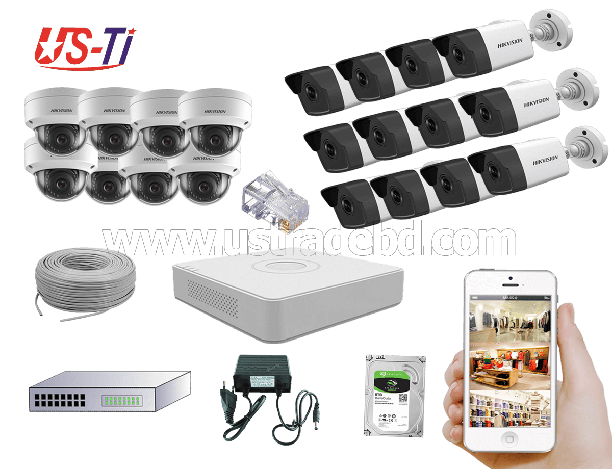 4MP IP Hikvision 20pc camera Package