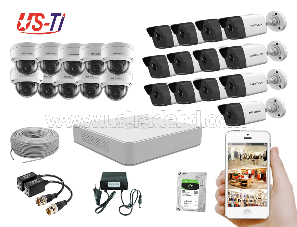 4MP IP Hikvision 23pc camera Package