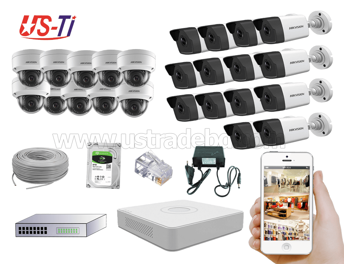 4MP IP Hikvision 24pc camera Package