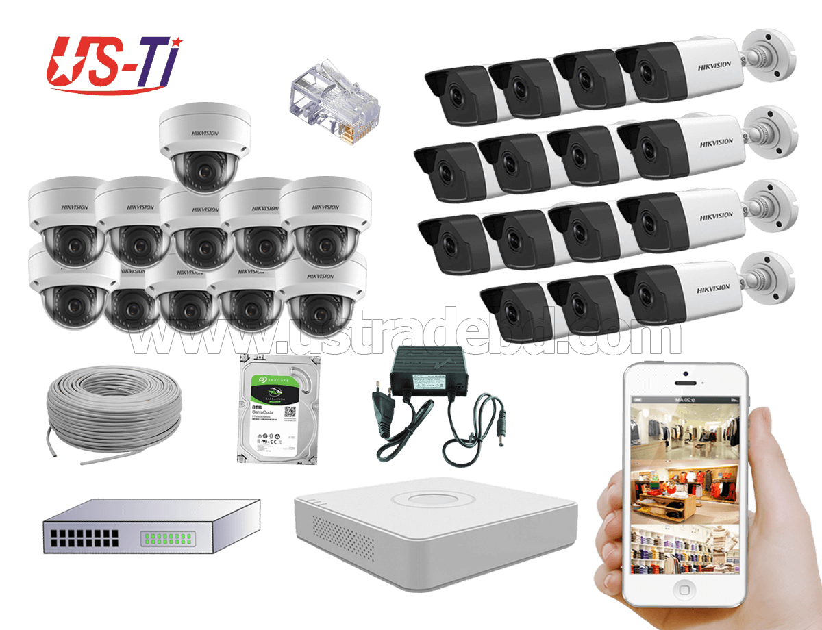 4MP IP Hikvision 26pc camera Package