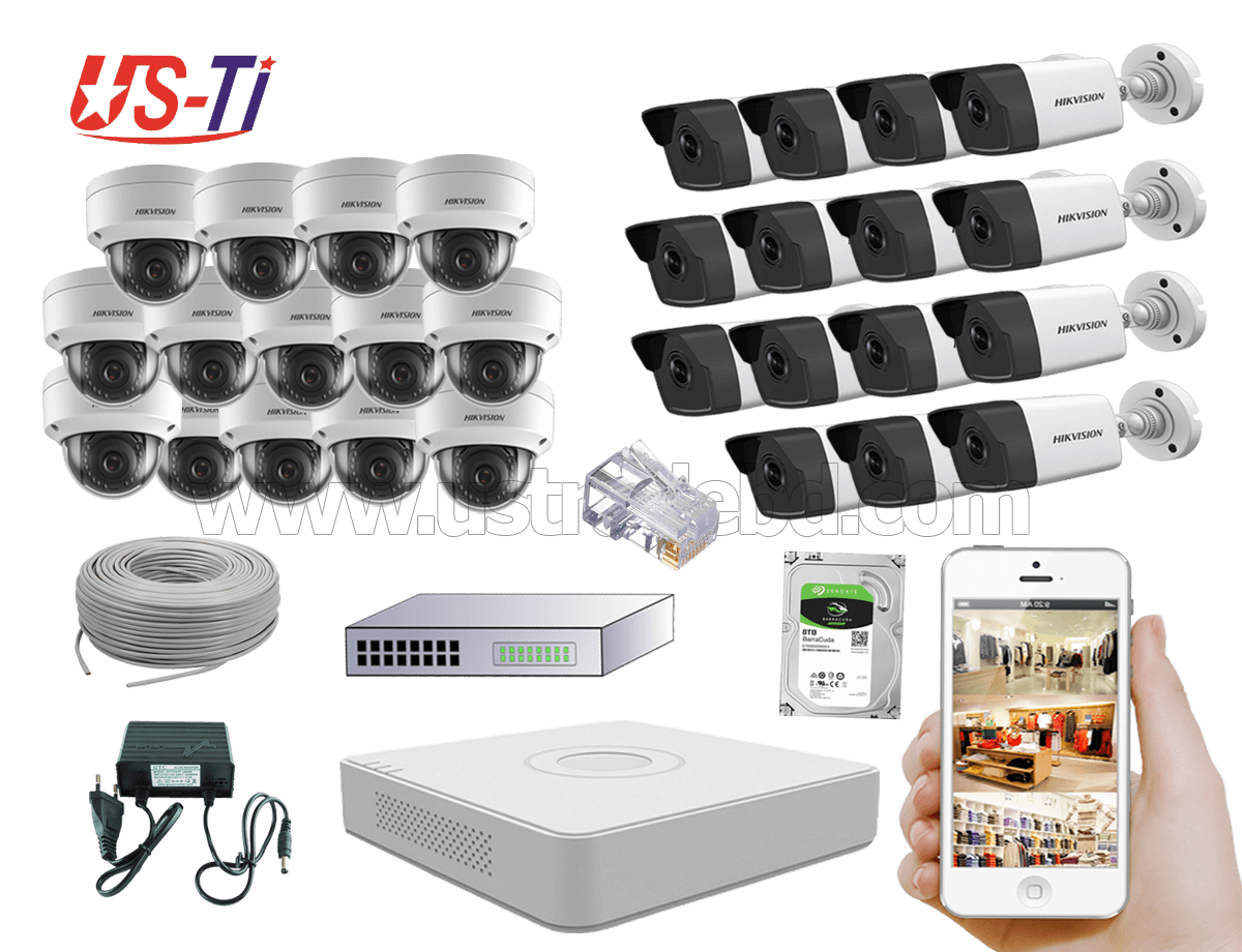 4MP IP Hikvision 29pc camera Package