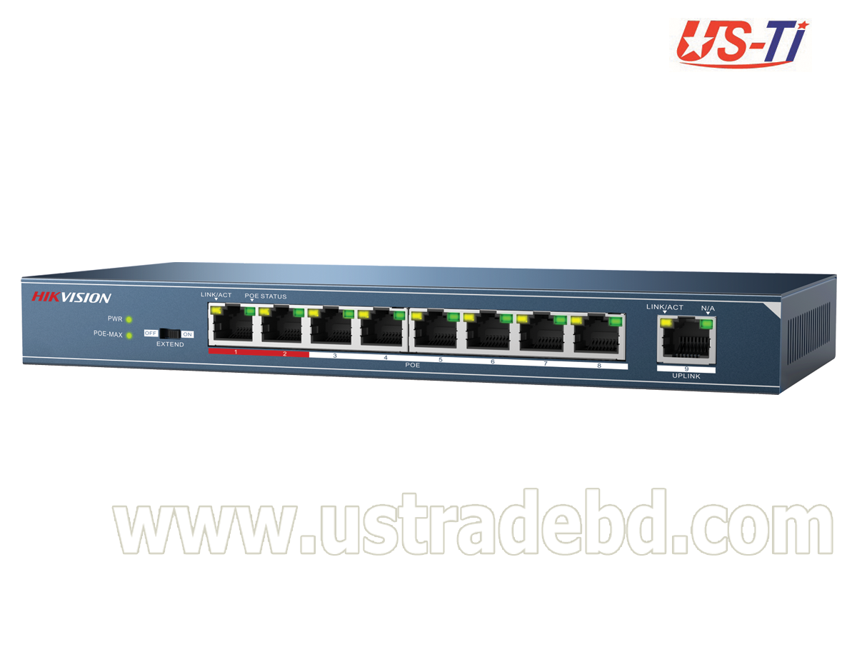 Hikvision DS-3E0109P-E 8-Port 100 Mbps Unmanaged PoE Switch