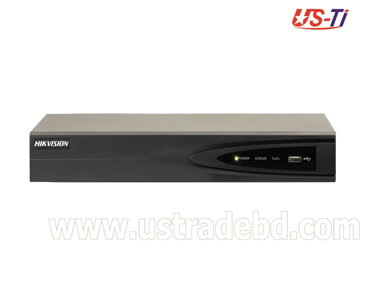 Hikvision DS-7716NI-E4 network video recorder with 16 channels, PoE switch and up to 24TB storage