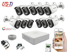 24 Hours Colour Hikvision 11pc camera Package