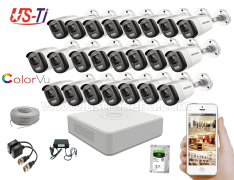 24 Hours Colour Hikvision 23pc camera Package