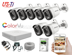 24 Hours Colour Hikvision 7pc camera Package