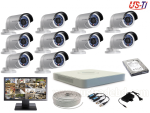 2MP Hikvision 10 Full HD CCTV Package With Monitor