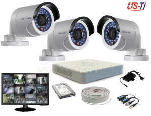 2MP Hikvision 3 Full HD CCTV Package with Monitor