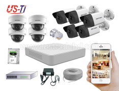 4MP IP Hikvision 9pc camera Package