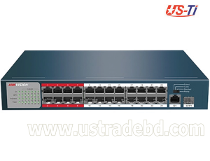 Hikvision DS-3E0326P-E(B) 24-Port 100 Mbps Long-Range Unmanaged PoE Switch