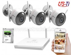 Wifi Outdoor 3pc Hikvision EZVIZ IP Camera Package