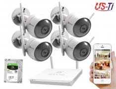 Wifi Outdoor 4pc Hikvision EZVIZ IP Camera Package