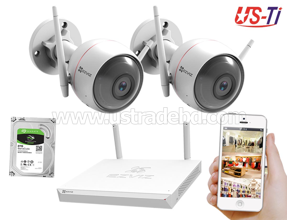 Wifi Outdoor 2pc Hikvision EZVIZ IP Camera Package